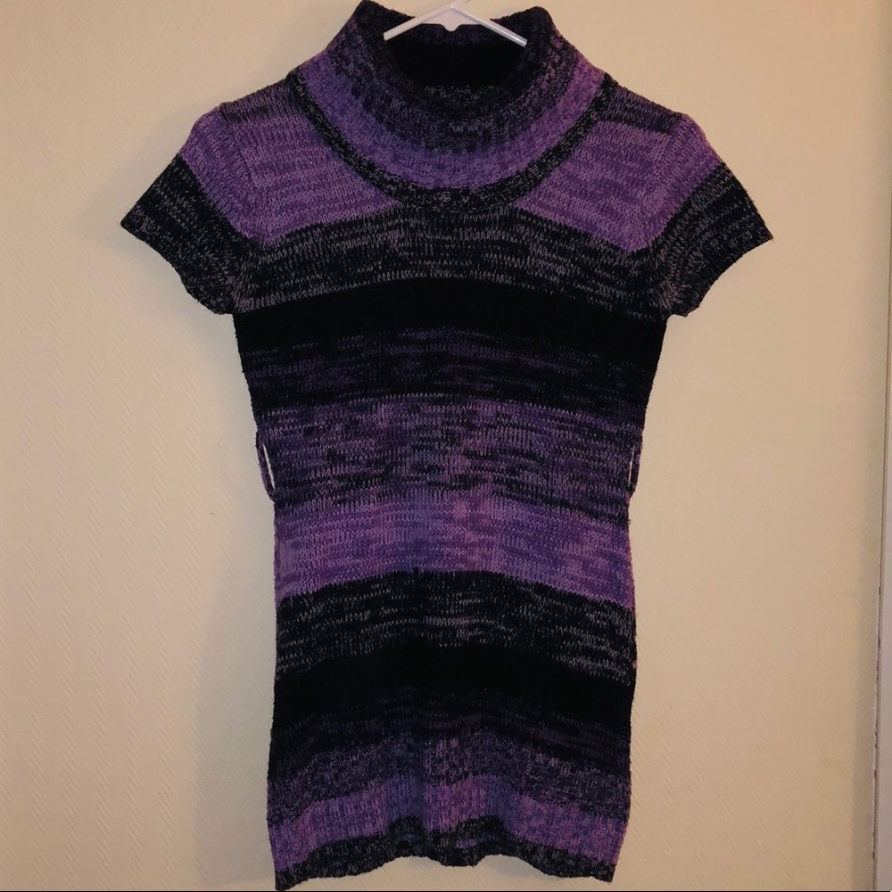 Turtle Neck Short-Sleeve Sweater